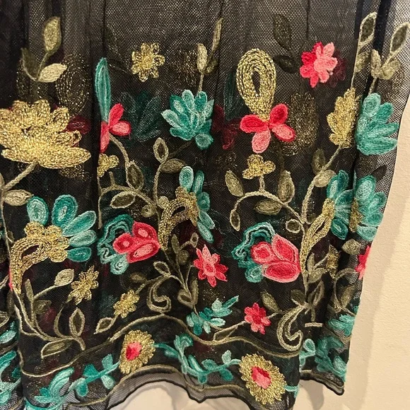 Rebellion Whimsygoth Maxi Mesh Dress with Floral Embroidery - Picture 5 of 6